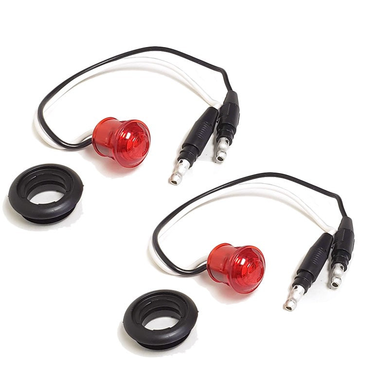 2 Pcs Universal Red Plastic Hard Wired Peterson 176KR LED Side Marker Light-Trailer Light Parts-BuildFastCar-BFC-TTP-SML-PET-176KR-RD-X2