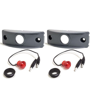 2X Peterson Red Side Marker Light+Gray Side Surface Mount For Flat Surfaces-Trailer Light Parts-BuildFastCar-BFC-TTP-MSC-SMLC-0003-X2