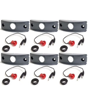 6X Peterson Red Side Marker Light+Gray Side Surface Mount For Flat Surfaces-Trailer Light Parts-BuildFastCar-BFC-TTP-MSC-SMLC-0003-X6