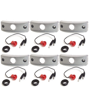 6X Peterson Red Side Marker Light+Gray Side Surface Mount For Curved Surfaces-Trailer Light Parts-BuildFastCar-BFC-TTP-MSC-SMLC-0004-X6