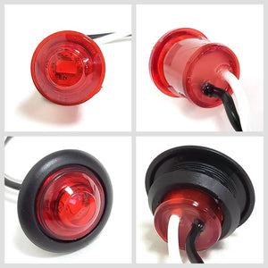 2X Peterson Red Side Marker Light+Gray Side Surface Mount For Curved Surfaces-Trailer Light Parts-BuildFastCar-BFC-TTP-MSC-SMLC-0004-X2