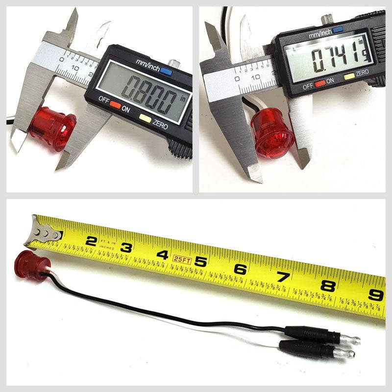 2X Peterson Red Side Marker Light+Gray Side Surface Mount For Flat Surfaces-Trailer Light Parts-BuildFastCar-BFC-TTP-MSC-SMLC-0003-X2