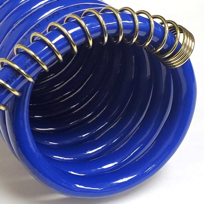 Phillips 11-715 Blue/Red 15' Long Steel Spring Coiled Air Brake Hose For Trailer-Trailer Brake Parts-BuildFastCar-BFC-TTP-COAI-PHIL-11-715