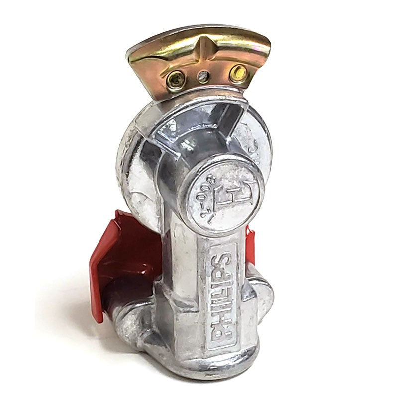Phillips 12-008 Red Emergency Straight Mount Gladhand For Tractor/Trailer-Trailer Brake Parts-BuildFastCar-BFC-TTP-GLHD-PHIL-12-008