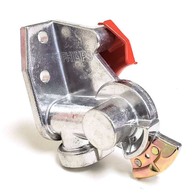 Phillips 12-138 Red Emergency 38 Degree Angle Mount Gladhand For Tractor/Trailer-Trailer Brake Parts-BuildFastCar-BFC-TTP-GLHD-PHIL-12-138