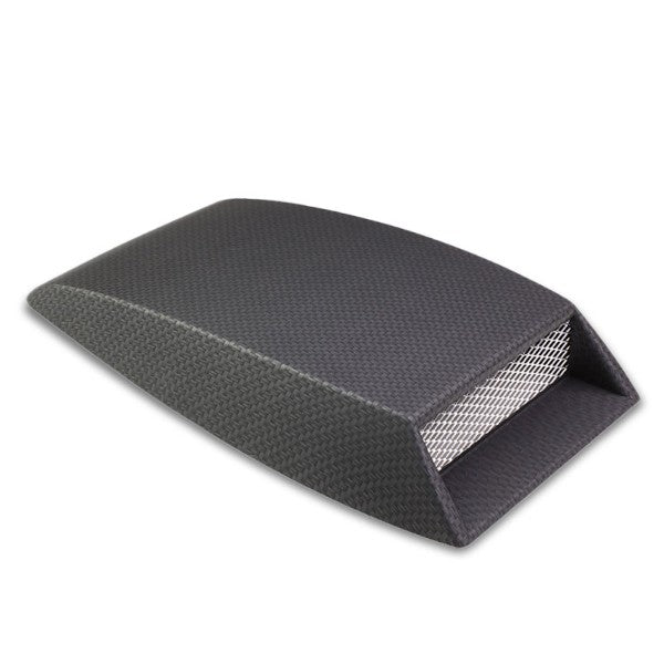 Universal Black Carbon Fiber Design Style Air Flow Vent Bonnet Hood Scoop Cover-Exterior-BuildFastCar