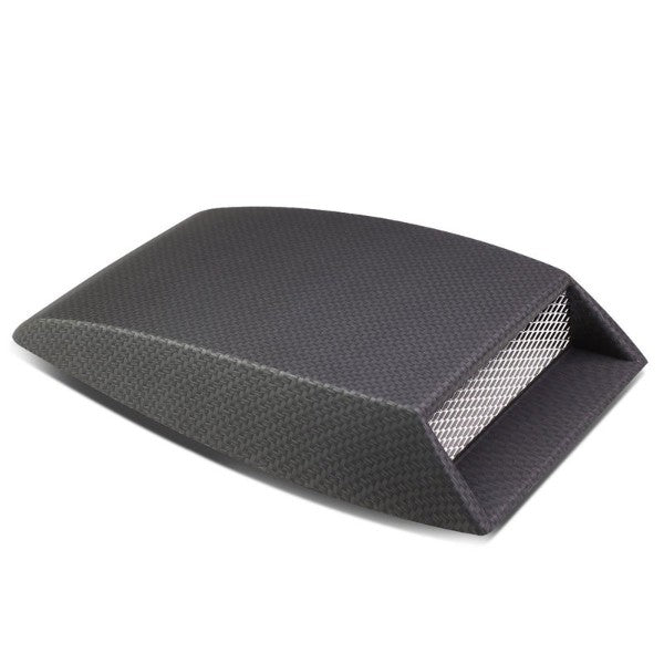 Universal Black Carbon Fiber Design Style Air Flow Vent Bonnet Hood Scoop Cover-Exterior-BuildFastCar