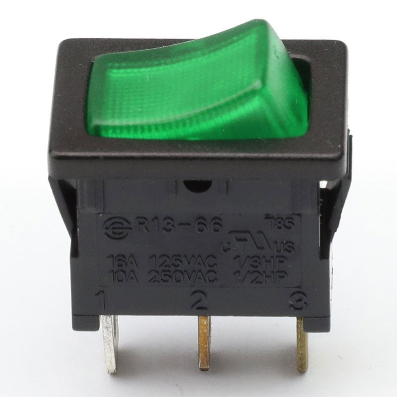 Car Boat Truck 12V 20A 3 Pin On/Off Green LED Mini Rocker Power Toggle Switch-Control Switches-BuildFastCar-BFC-CONSW-T1-GN