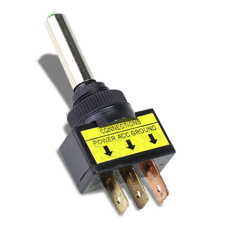 Car Boat Truck 12V 20A 3 Pin On/Off Billet Fog Brake Light Toggle Switch Control-Control Switches-BuildFastCar-BFC-CONSW-T3-BIL