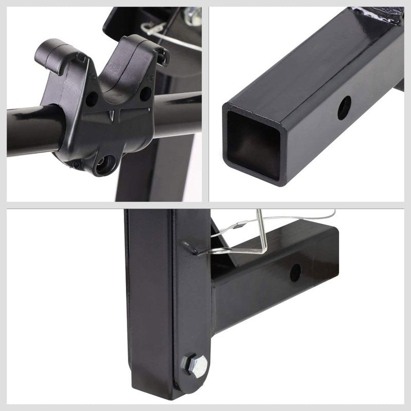 Black Adjust 35 Degree Tilt Fold-Up 2" Hitch Mount Bike Bicycle Carrier Holder-Exterior-BuildFastCar