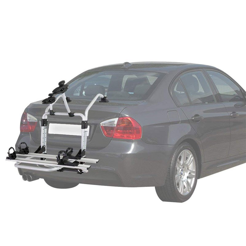 Powdered Coated Silver Universal Fixed Trunk Mount Bike Bicycle Carrier Holder-Exterior-BuildFastCar