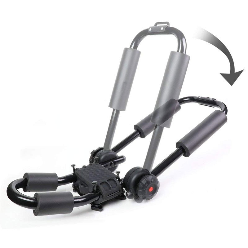 Adjustable Fold-Up Cross Bar Roof Rails Mount Kayak Canoe Carrier Holder Rack-Exterior-BuildFastCar
