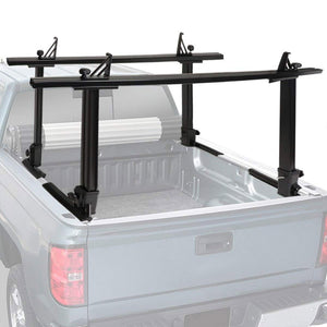 Coated Black 2-Bar Adjust Pickup Trunk Bed Mount Utility Truck Bed Carrier Rack-Exterior-BuildFastCar