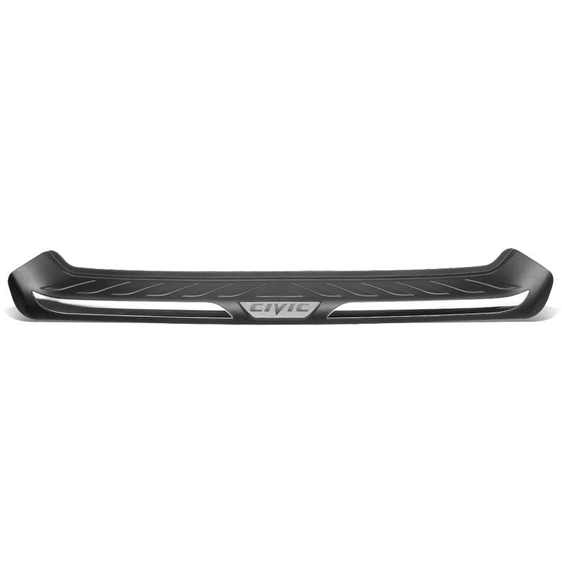 TPE Black Chrome Trim Rear Bumper Cover Scratch Protector For 16-17 Civic 4DR-Exterior-BuildFastCar