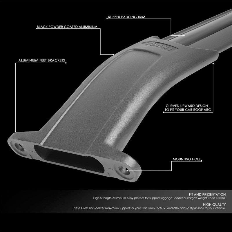 Black Aluminum Bar OE Style Bolt-On Top Roof Rack Rail Cross Bar For 15-18 Tahoe-Exterior-BuildFastCar