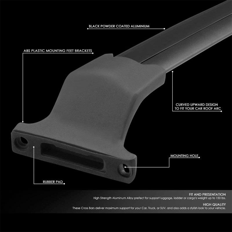 Black Aluminum OE Style Bolt-On Top Roof Rack Rail Cross Bar For 16-18 Envision-Exterior-BuildFastCar