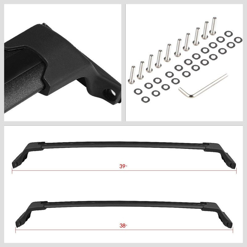 Black Aluminum OE Style Bolt-On Top Roof Rack Rail Cross Bar For 16-18 Envision-Exterior-BuildFastCar