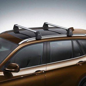 Black Aluminum OE Style Bolt-On Top Roof Rack Rail Cross Bar For 09-15 BMW X1-Exterior-BuildFastCar