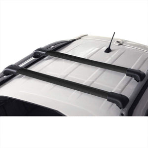 Black Aluminum Bar 0.75" T/1.5" W Top Roof Rack Rail Cross Bar For SUV/Car/VAN-Exterior-BuildFastCar
