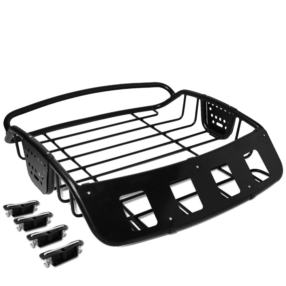 39"X38.5"X8" Universal Black Mild Steel Roof Rack Cargo Luggage Basket/Carrier