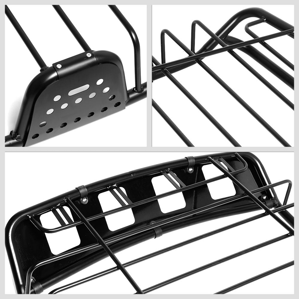 39"X38.5"X8" Universal Black Mild Steel Roof Rack Cargo Luggage Basket/Carrier