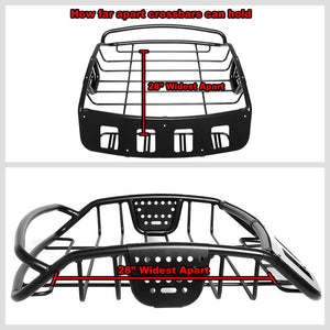 39"X38.5"X8" Universal Black Mild Steel Roof Rack Cargo Luggage Basket/Carrier