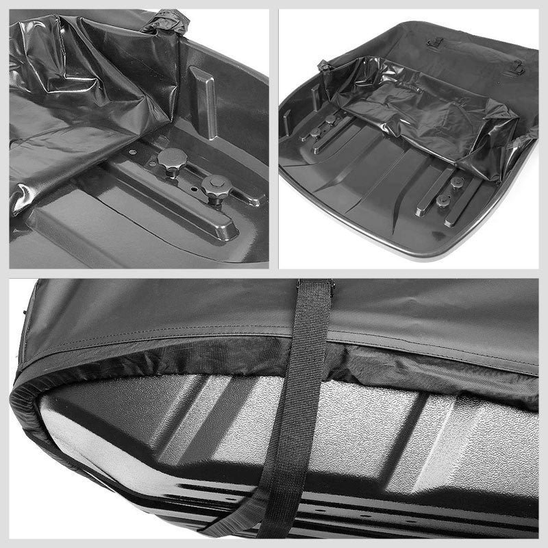 Black Universal Top Roof Rack Rail Cargo Storage Bag W/ABS Base Travel Luggage-Roof Parts-BuildFastCar
