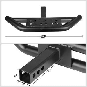 25.5"Long/1.8" OD Round Step Heavy Duty Tow Hitch Step Bar Black For 2" Receiver-Exterior-BuildFastCar