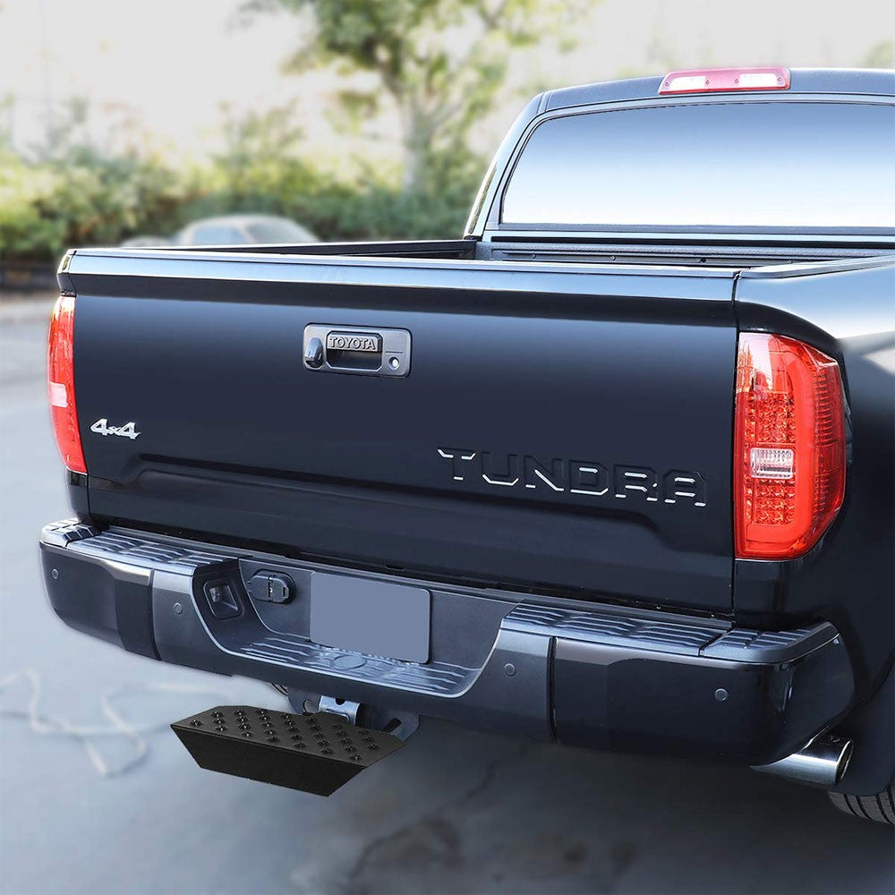 12"Long/6.5" Wide Flat Step Pad Heavy Duty Hitch Step Bar Black For 2" Receiver-Exterior-BuildFastCar