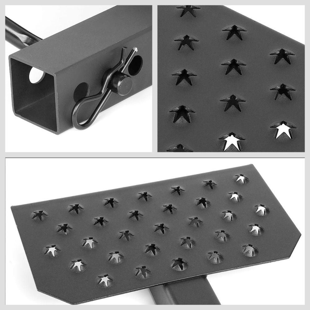 12"Long/6.5" Wide Flat Step Pad Heavy Duty Hitch Step Bar Black For 2" Receiver-Exterior-BuildFastCar