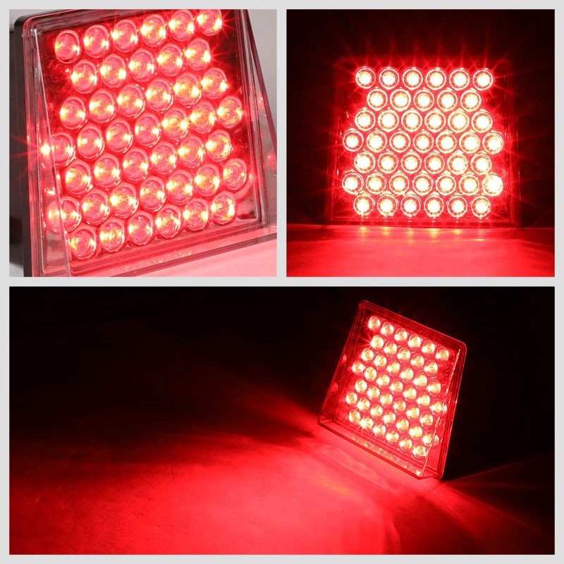 Universal 12V Red LED Clear Lens Chrome House Running light/Flashing Brake Light-Lighting-BuildFastCar-BFC-TBKLK-SW-UNI-43LED