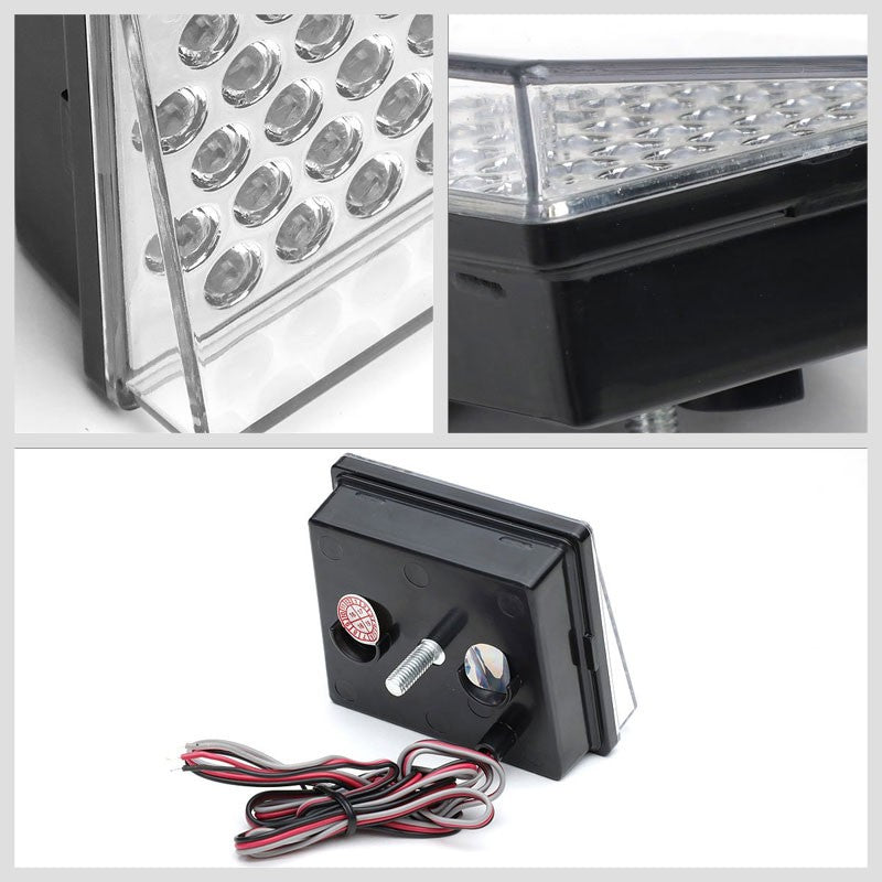 Universal 12V Red LED Clear Lens Chrome House Running light/Flashing Brake Light-Lighting-BuildFastCar-BFC-TBKLK-SW-UNI-43LED