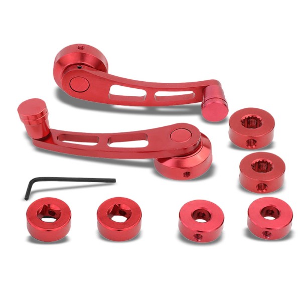 Red Universal 4.7" Long Aluminum Manual Car Door Window Crank Handle Lever Kit-Interior-BuildFastCar