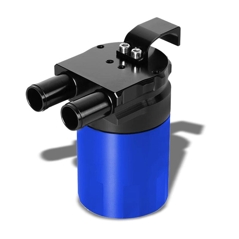 Universal Aluminum Sealed Baffled Blue 240ML 2 Port Oil Catch Tank Can Reservoir-Performance-BuildFastCar