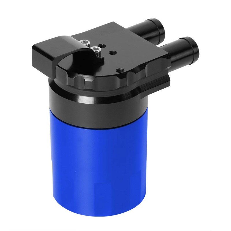 Universal Aluminum Sealed Baffled Blue 240ML 2 Port Oil Catch Tank Can Reservoir-Performance-BuildFastCar