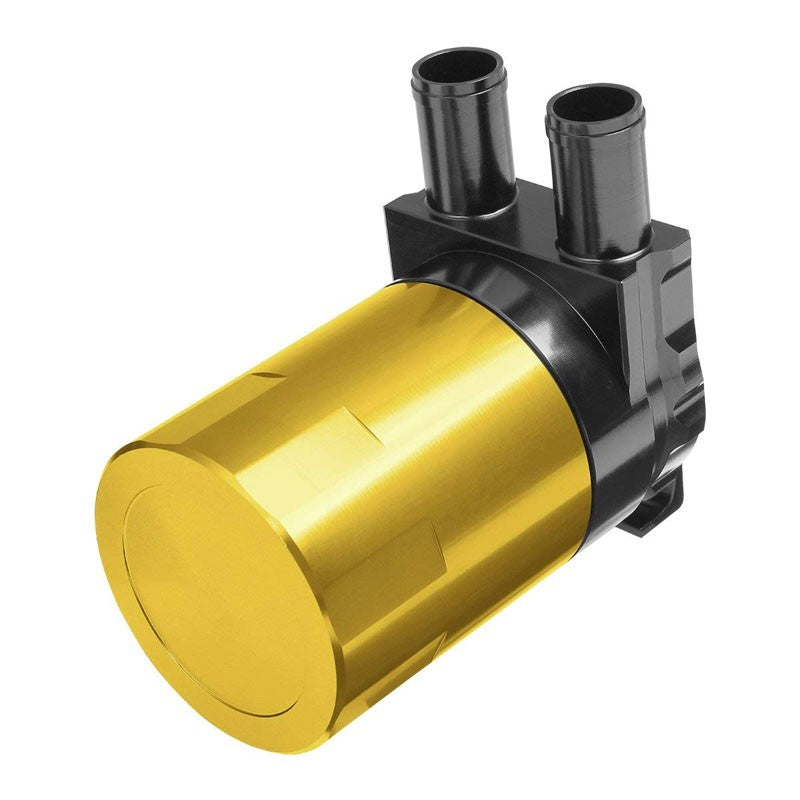 Universal Aluminum Sealed Baffled Gold 240ML 2 Port Oil Catch Tank Can Reservoir-Performance-BuildFastCar