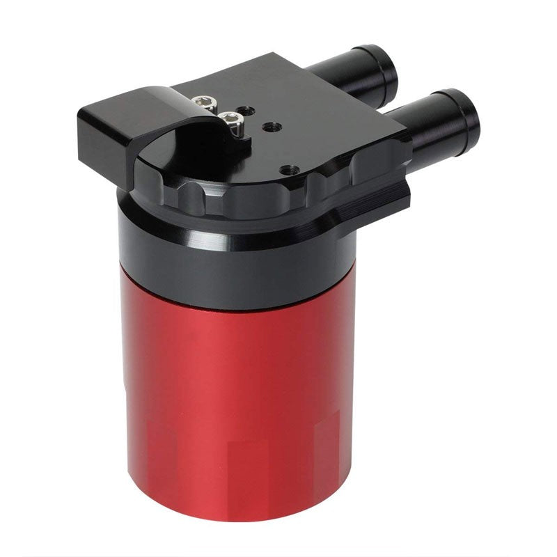 Universal Aluminum Sealed Baffled Red 240ML 2 Port Oil Catch Tank Can Reservoir-Performance-BuildFastCar