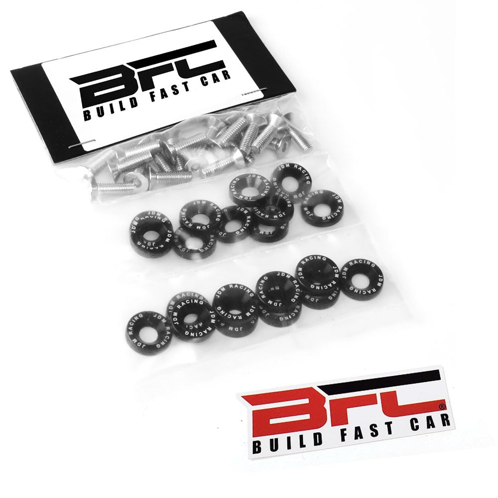 20PCs BFC Black Round JDM Pattern Fender Washer M6x1.0