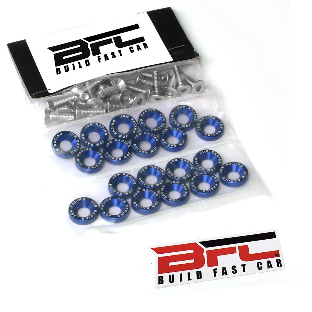 20PCs BFC Blue Round JDM Pattern Fender Washer M6x1.0