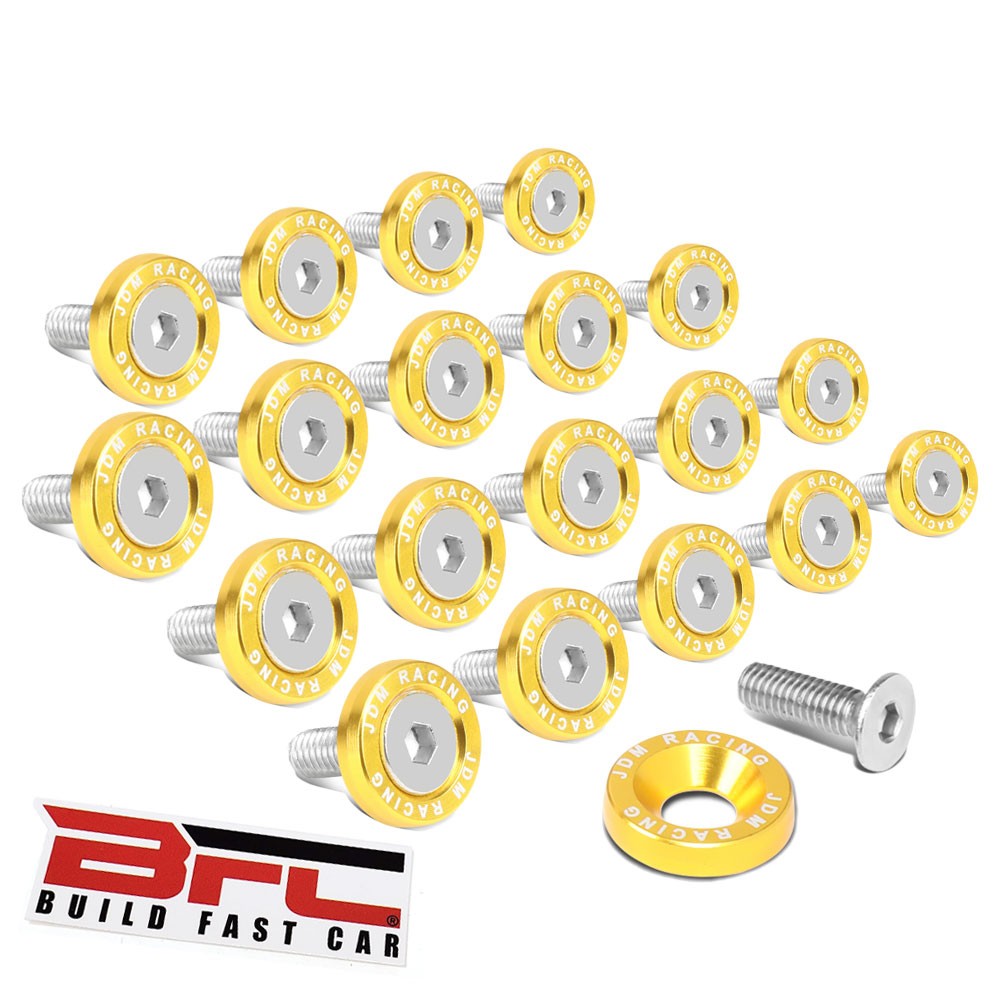 20PCs BFC Gold Round JDM Pattern Fender Washer M6x1.0