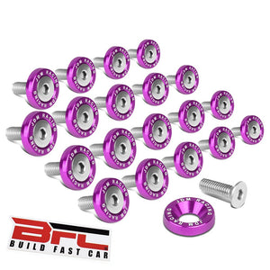 20PCs BFC Purple Round JDM Pattern Fender Washer M6x1.0