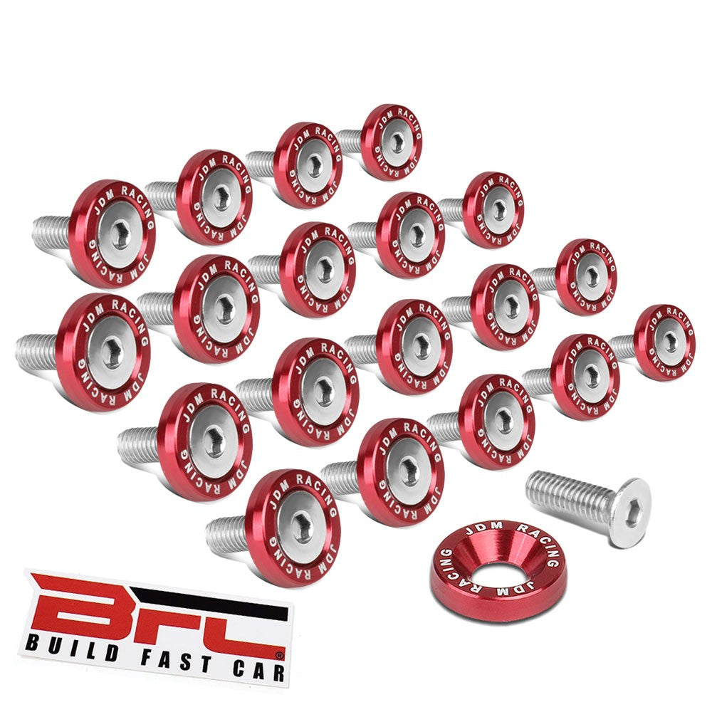 20PCs BFC Red Round JDM Pattern Fender Washer M6x1.0