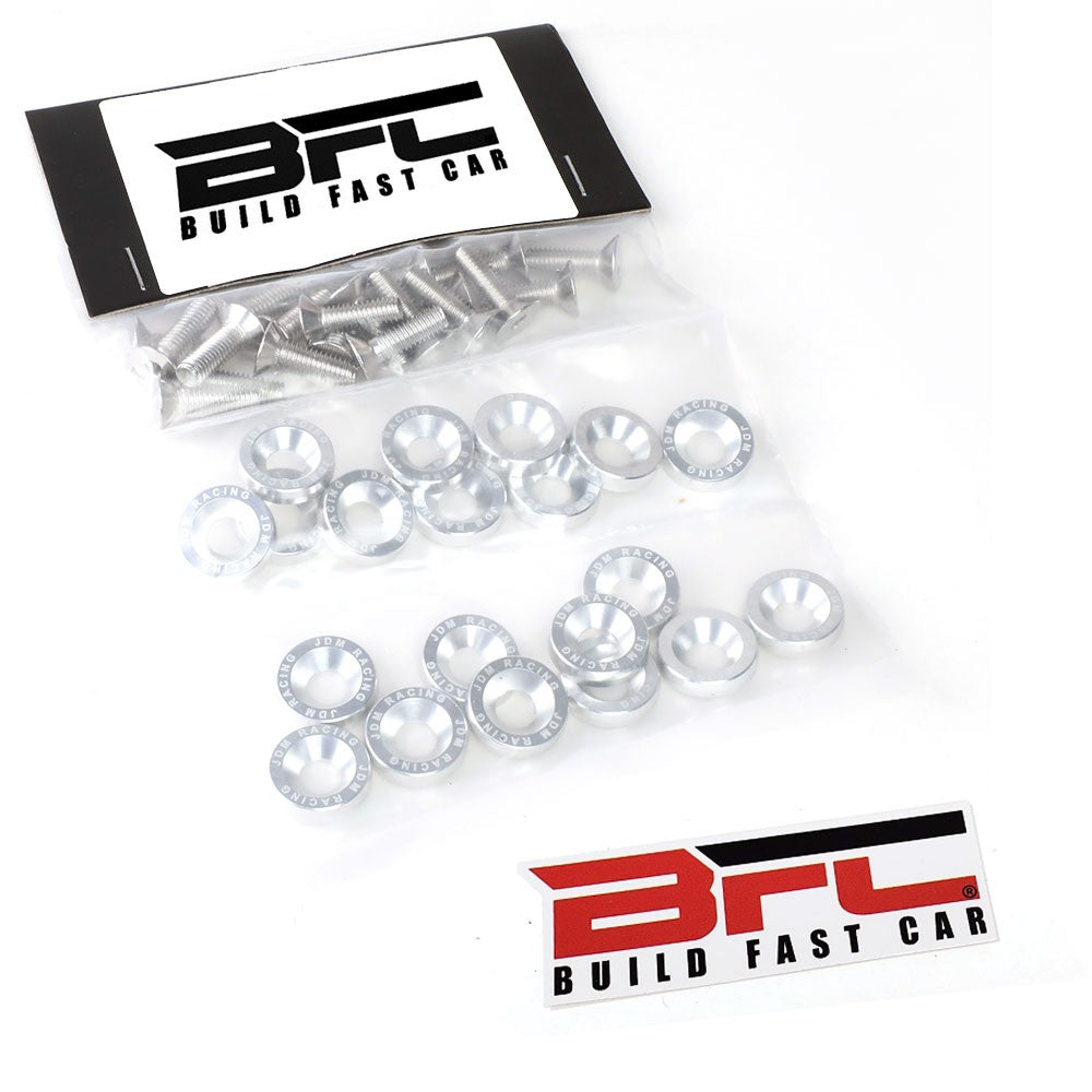 20PCs BFC Silver Round JDM Pattern Fender Washer M6x1.0