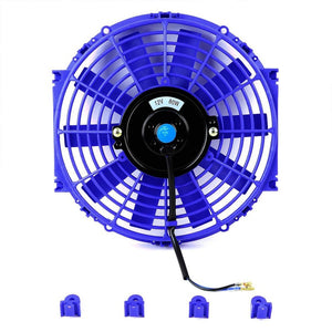 2x Universal 10" SLIM Blue PULL/PUSH Electric Radiator Engine Bay Cooling Fan-Performance-BuildFastCar