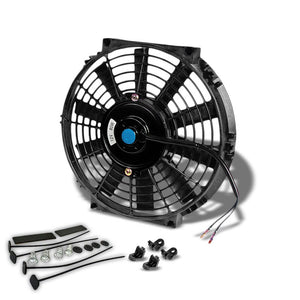 Universal 10" Black Slim Reversible Electric Radiator Motor Cooling Fan Mounting-Performance-BuildFastCar