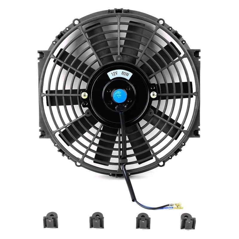 2x Universal 10" SLIM Black PULL/PUSH Electric Radiator Engine Bay Cooling Fan-Performance-BuildFastCar