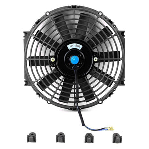 Universal 10" Black Slim Reversible Electric Radiator Motor Cooling Fan Mounting-Performance-BuildFastCar