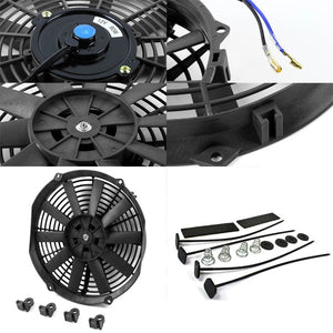 2x Universal 12" SLIM Black Reversible Electric Electric Radiator Cooling Fan-Performance-BuildFastCar