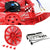 Universal 14" Red Slim Reversible Electric Radiator Motor Cooling Fan+Mounting-Performance-BuildFastCar