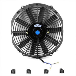 Universal 16" Black Slim Reversible Electric Radiator Motor Cooling Fan Mounting-Performance-BuildFastCar